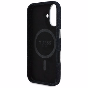 Guess Denim Triangle Logo MagSafe Suojakuori iPhone 16:lle - musta