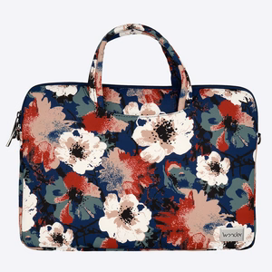 Wonder Briefcase Laptop 15-16 inches blue and camellias