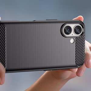 Carbon Case Silikoninen Suojakuori iPhone 16 Plus:lle - Musta