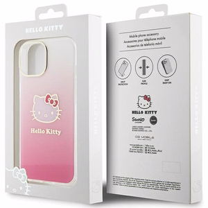 Hello Kitty IML Gradient Electrop Kitty Head Suojakuori iPhone 15:lle - vaaleanpunainen