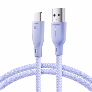 Joyroom Multi-Color Series S-A34 USB-A / USB-C 100W Kaapeli 1 m - violetti