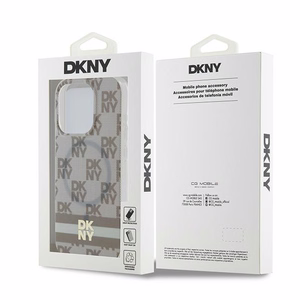 DKNY IML Checkered Mono Pattern & Printed Stripes MagSafe case for iPhone 13 Pro / 13 - beige
