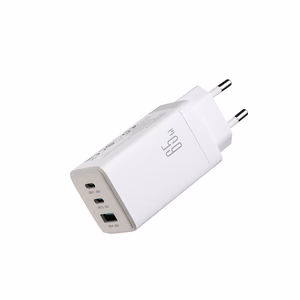 Joyroom JR-TG10 65W GaN 2x USB-C + USB-A -seinälaturi 100W USB-C - USB-C 1.2m kaapelilla - valkoinen