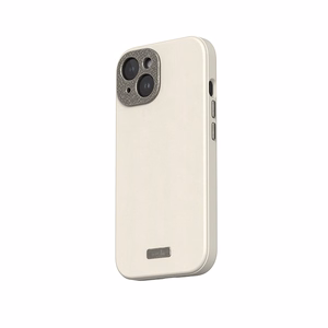 Moshi Napa MagSafe laadukas vegaaninahkainen suojakuori iPhone 15 -laitteelle, Eggnog White -värinen