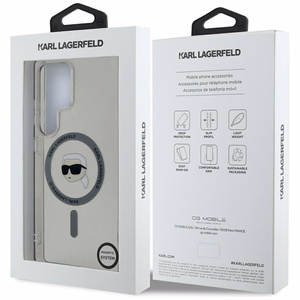 Karl Lagerfeld Suojakuori Samsung S25 Ultralle KLHMS25LHLSKIK (Magneettinen IML Metal K. Heads) Musta