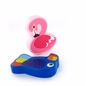 Puinen helistin Flamingo tai Tukaani, satunnainen malli