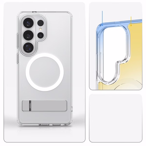 Spigen Ultra Hybrid S Mag MagSafe Suojakuori Samsung Galaxy S26 Ultra:lle - läpinäkyvä ja valkoinen