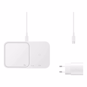 100% alkuperäinen langaton laturi Samsung Duo EP-P5400TWEGEU, valkoinen, 15W, mukana verkkolaturi ja kaapeli