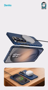 Benks Magnetic Armor Air Grid Kevlar suojakuori metallikehys 600D A050 Samsung Galaxy S26 Ultra:lle sininen