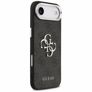 GUESS suojakuori iPhone 17 Air GUHCP17MP4G4SMCK (4G PU-nahkakuori isolla 4G- ja Classic-logolla sekä hopeisella metallikameran kehyksellä) musta