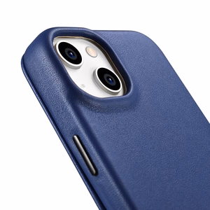 iCarer CE Premium Nahka Folio Case iPhone 14 Plus Magneettinen Flip Nahka Folio Case MagSafe Blue (WMI14220715-BU)