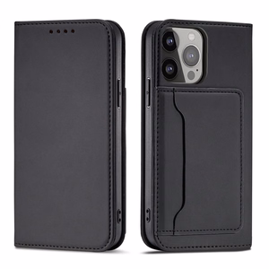 Magnet Card Suojakuori Samsung Galaxy S23+:lle - läppäkuori lompakko jalusta musta