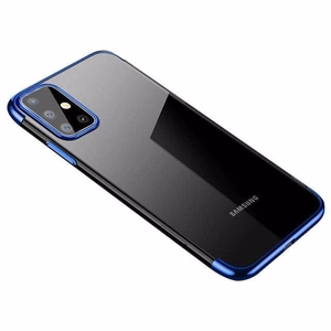 Kirkas väri Asia Gel TPU Galvanointi kehys Cover Samsung Galaxy A72 4G sininen sininen