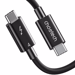 Kaapeli CHOETECH Thunderbolt 4, USB-C - USB-C, 40Gbps, 100W, 20V/5A, 8K/60Hz, 0.8m