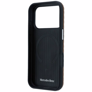 Mercedes nahka MagSafe suojakuori iPhone 17 Pro puuefekti - ruskea