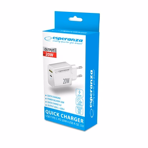 Esperanza EZC105W verkkolaturi 20W valkoinen