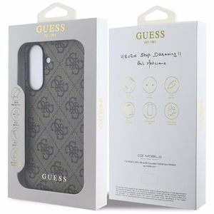 Guess 4G Metal Gold Logo suojakuori Samsung Galaxy A36 - ruskea