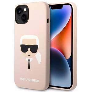 Karl Lagerfeld KLHMP14SSLKHLP iPhone 14 6.1 kovakuori vaalea vaaleanpunainen / vaalea vaaleanpunainen Silicone Karl's Head Magsafe
