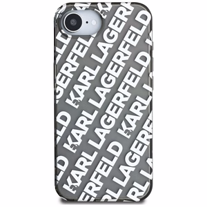Karl Lagerfeld IML Repeat Logo Alkuperäinen Pussi iPhone 17e/16e:lle - Hopeinen