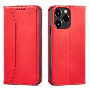 Magneetti Fancy Case tapauksessa iPhone 14 Pro Max flip kansi lompakko jalusta punainen