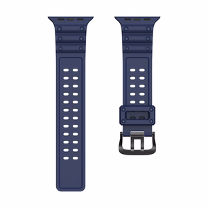 Triple Protection Hihna Apple Watch 38 / 40 / 41 mm ranneke - laivastonsininen