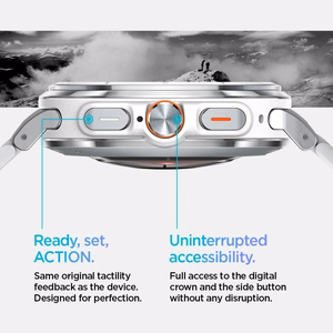 Spigen Modern Fit Band -metalliranneke Samsung Galaxy Watch Ultra 47 mm -kellolle, hopea