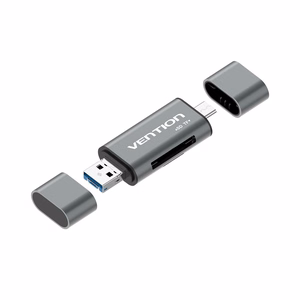 Vention USB 3.0 monitoiminen muistikortinlukija harmaa metallinen