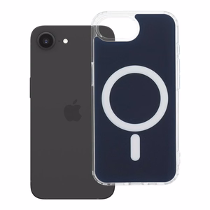 Clear Fusion Mag Cover-suojakuori mallille iPhone 16e (SE 4, 2025) / 17e, MagSafe-yhteensopiva – tummansininen