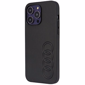 Audi Synthetic Leather iPhone 14 Pro Max 6.7" black/black hardcase AU-TPUPPCIP14PM-TT/D1-BK