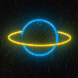 Neon LED-valo SATURN keltainen sininen Bat + USB FLNE11 Forever Light