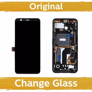 LCD Display Compatible with Google Pixel 4 G020M black with frame (Renewed: China)