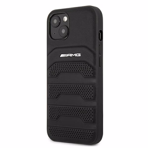 AMG Nahka Debossed Lines kotelo iPhone 13 mini - musta