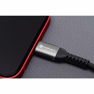 Kaapeli USB A - Lightning Forcell F-Energy 2,4A 12W Cafule 2 m C257 musta