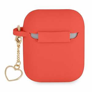 Guess GUA2LSCHSR AirPods cover red/red Silicone Charm Heart Collection