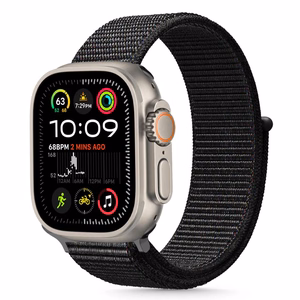 Tech-Protect Nylon Hihna Apple Watch 6/7/8/9/10/SE/Ultra 1/2 (44/45/46/49 mm), musta