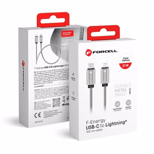 USB C to Lightning cable Forcell F-Energy PD 3A 27W Metal 1 m C238 silver