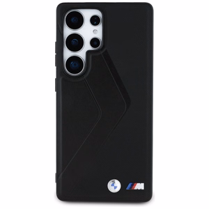 BMW Nahkainen Oversized Stripes MagSafe Suojakuori Samsung Galaxy S25 Ultralle - musta