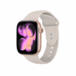 Crong Liquid -nestemäisestä silikonista valmistettu ranneke Apple Watch 38/40/41/42 mm:lle, kivenbeige