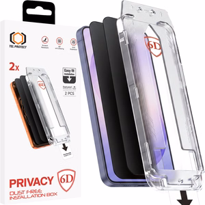 Tel Protect Dust-Free Easy Fit Privacy Full Glue 6D karkaistu lasi Samsung Galaxy S26 Ultra musta (sormenjäljen avauksella) - 2 kpl