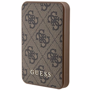 Guess Powerbank 15W GUPB5LP4GEGW 5000mAh ruskea/ruskea 4G Nahka Metalli Logo