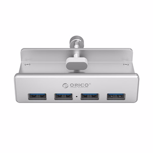 Orico MH4PU keskitin pinneasennuksella 4x USB-A 3.0 - hopea
