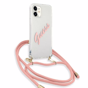 Guess GUHCP12SCRTVSPI iPhone 12 mini 5.4" vaaleanpunainen/vaaleanpunainen kovakotelo Script Vintage