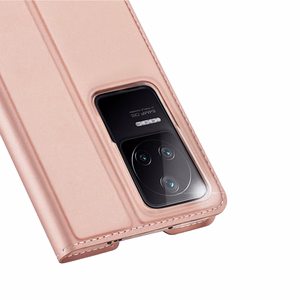 Dux Ducis Skin Pro Holster Cover Flip Cover Xiaomi Poco F4 5G vaaleanpunainen