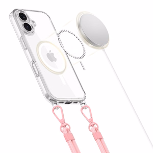 Tech-Protect FlexAir Chain MagSafe Suojakuori iPhone 16 Harmaa & Vaaleanpunainen