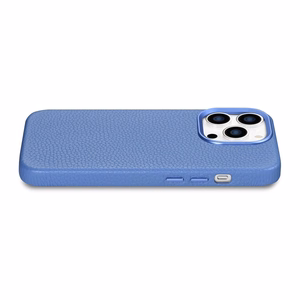 iCarer Litchi Premium Nahkakotelo iPhone 14 Pro Max Magneettinen nahkakotelo MagSafe vaaleansininen (WMI14220712-LB)
