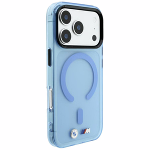 BMW M IML Frosted Metal Logo & Trims MagSafe suojakuori mallille iPhone 17 Pro Max / 18 Pro Max – sininen