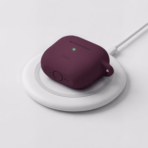 Etteri silikonikotelo AirPods 4 -kuulokkeille, tumma kirsikanpunainen