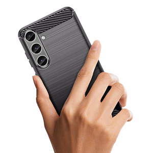 Carbon Suojakuori Samsung Galaxy S24+:lle joustava silikoninen hiilisuojus - musta