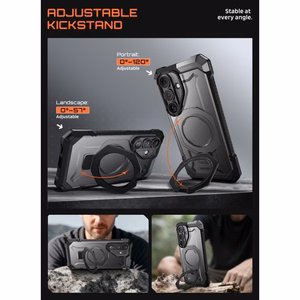 Supcase UB Grip Mag MagSafe Suojakuori Samsung Galaxy S26:lle - Musta