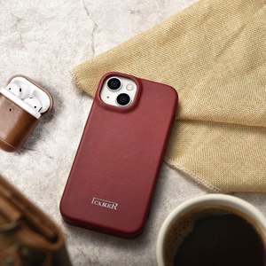 iCarer CE Premium Leather Folio Case iPhone 14 Plus Magnetic Flip Leather Folio Case MagSafe Red (WMI14220715-RD)